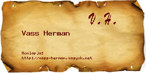 Vass Herman névjegykártya